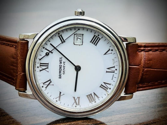raymond weil geneve quartz 36mm roman dial mens watch, spares or repair