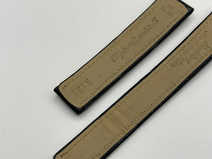 Genuine Breitling Black/Grey Leather Deployment Leather Strap 18-16 (18mm) Y121