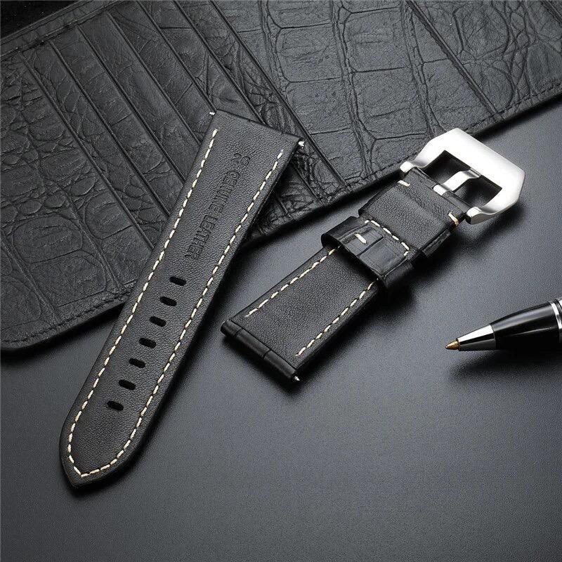 Thick Croc 20mm 22mm 24mm 26mm Quick Release Leather Watch Strap Band